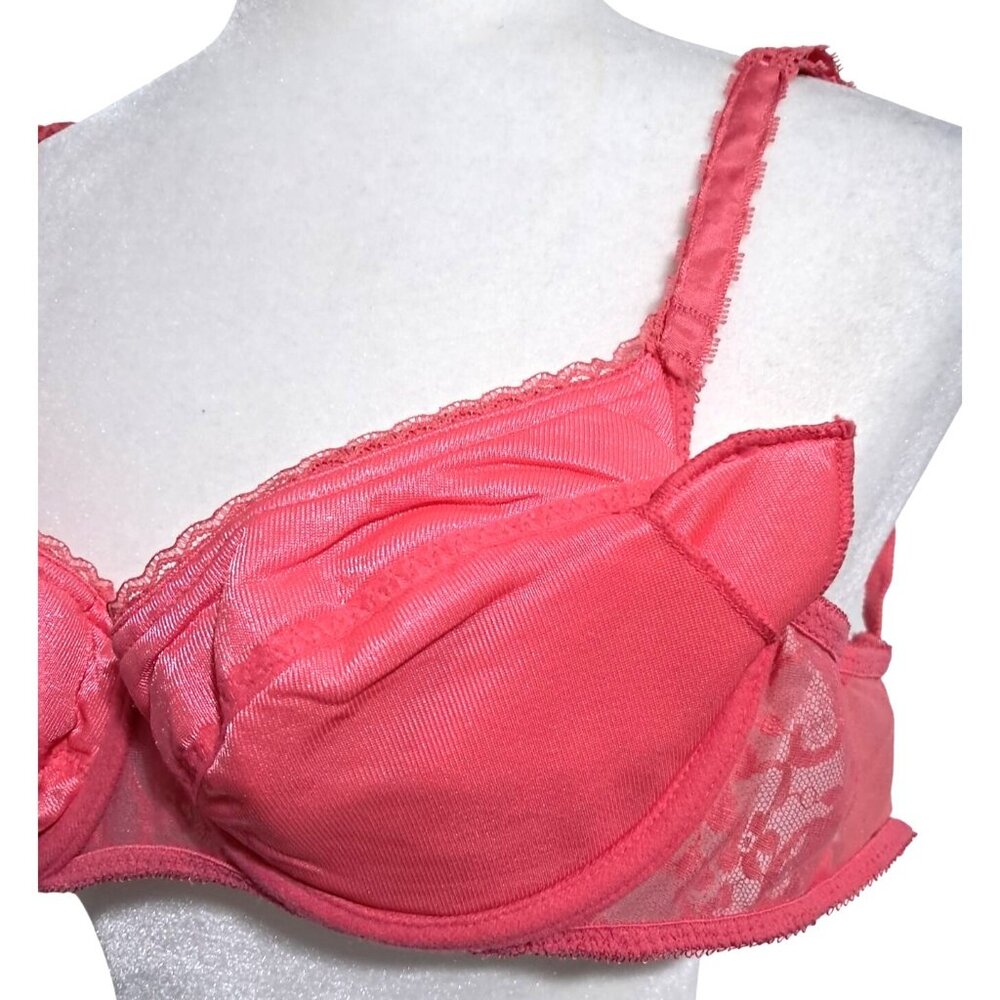 Adonna Bra 36 C Dream Maker Push Up Hot Pink Lace Underwire Adjustable Straps - Picture 10 of 11
